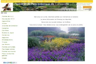 page d'accueil du site des pépinieres du Parc botanique